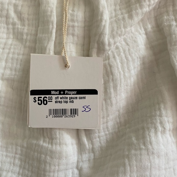 New Never Worn: p cill off white gauze cami strap top - Picture 3 of 3